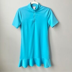 Tommy Bahama Dress Women's Small Golf Aqua Blue Athletic Sporty Stretch 1/4 Zip